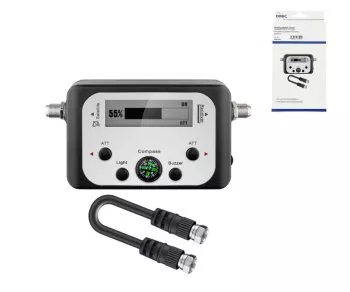 Satellietzoeker met niveau-indicator (digitaal) verlicht LCD-scherm, dempingsregeling, DINIC-doos